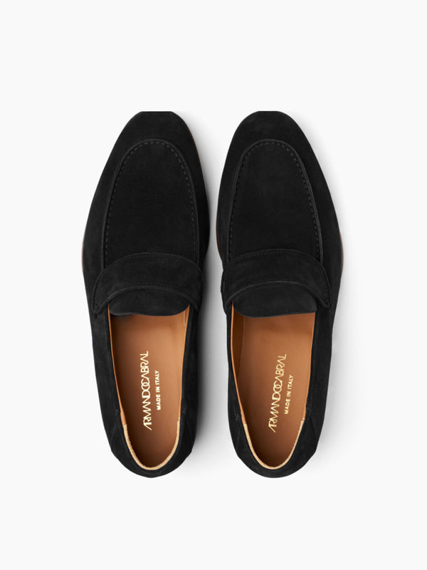 Armando Cabral MORTON Suede Slip-on Loafer In Noir