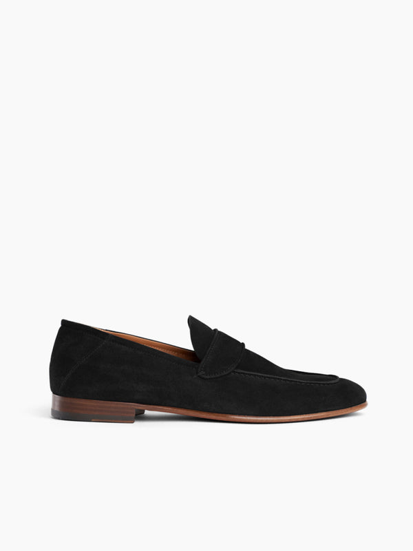 armando cabral MORTON Suede Slip-on Loafer in Noir
