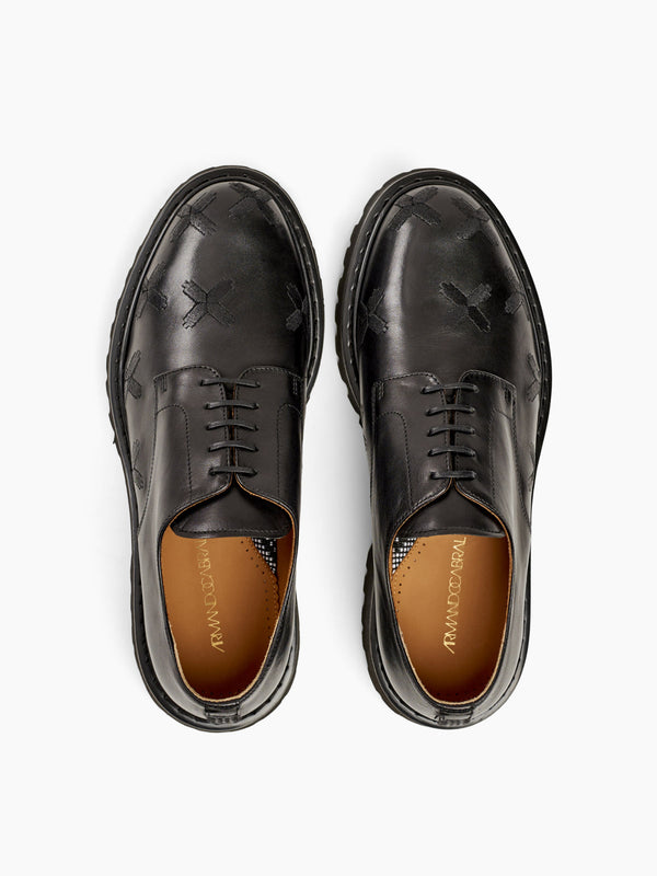 Armando Cabral OBA Lace-up Lug Aban Derby In Noir