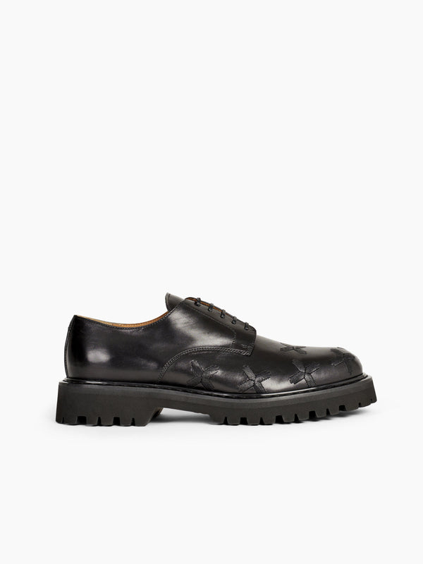 armando cabral OBA Lace-up Lug Aban Derby in Noir