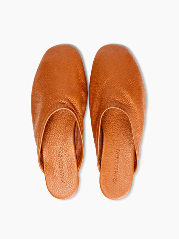Armando Cabral QUEBO Zip-Pouch Slipper In Cuoio
