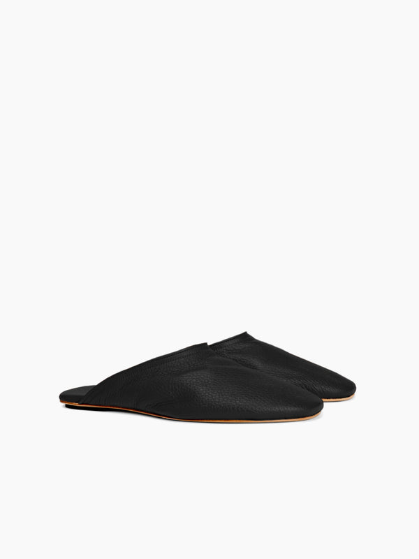 Armando Cabral QUEBO Zip-Pouch Slipper In Noir