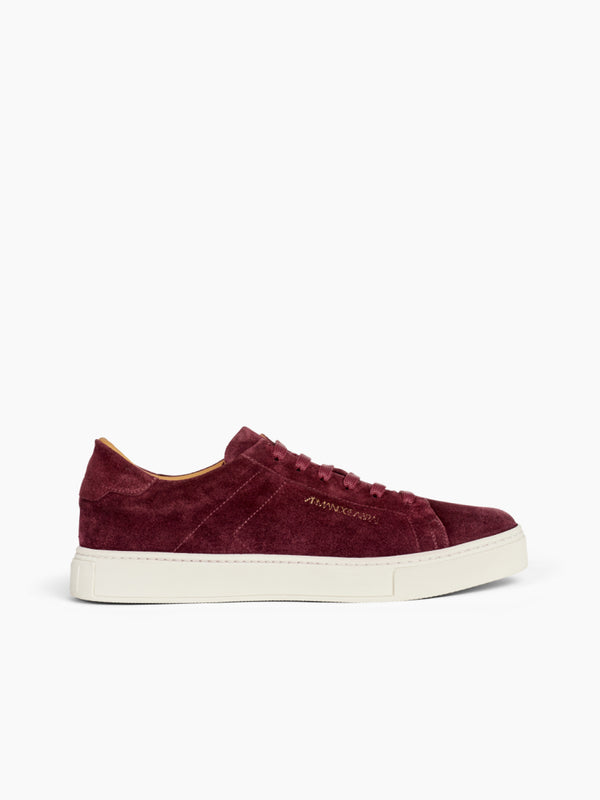 armando cabral BROOME Suede Low-top Sneaker in Red Velvet