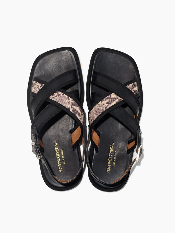 armando Cabral COMPOTRA Buckle Strap Sandal In Milk
