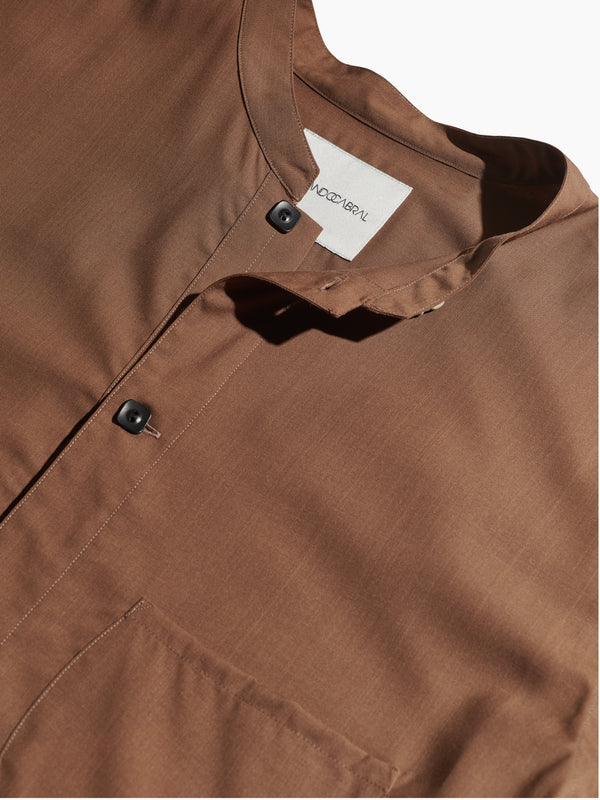 Armando Cabral LEANDRO Long Sleeve Band Collar Shirt