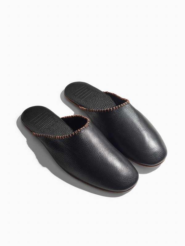 Armando Cabral Limited Edition QUEBO Zip-Pouch Slipper In Noir