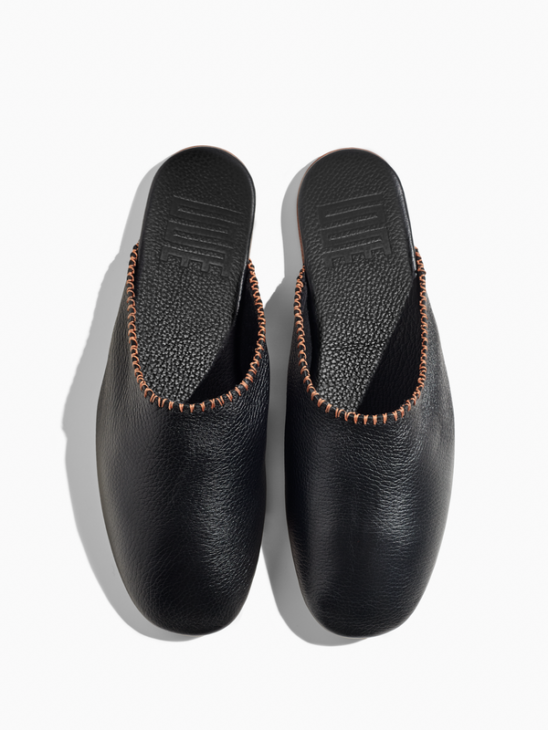 Armando Cabral Limited Edition QUEBO Zip-Pouch Slipper In Noir