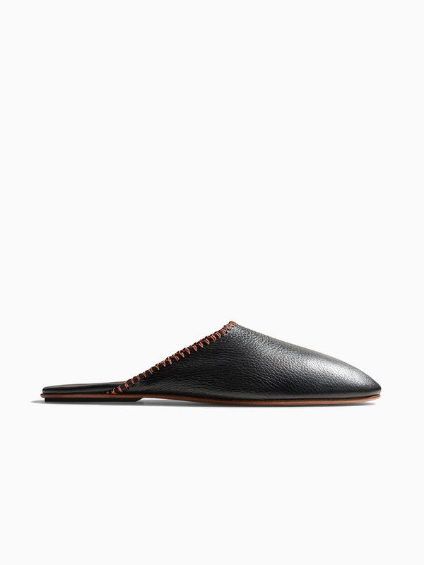 armando cabral Limited Edition QUEBO Zip-Pouch Slipper in Noir