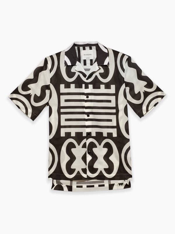 armando cabral LUKAS Short Sleeve Shirt in Bianco/Noir