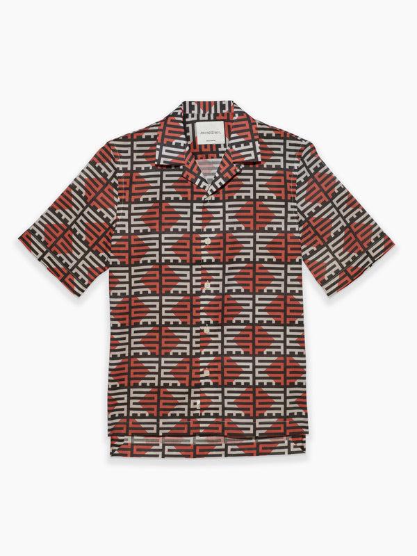 armando cabral LUKAS Short Sleeve Shirt in Noir/Vermelho
