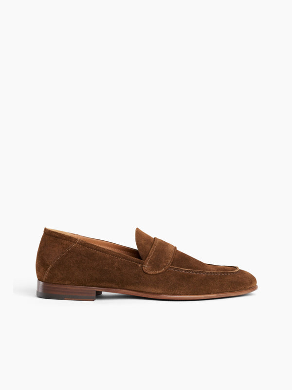 armando cabral MORTON Suede Slip-on Loafer in Caramel