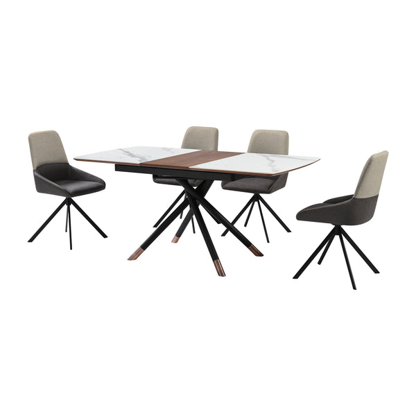 Armen Living Alora And Maverick Extendable 5 Piece Dining Set