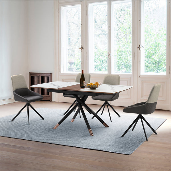 armen living Alora and Maverick Extendable 5 Piece Dining Set
