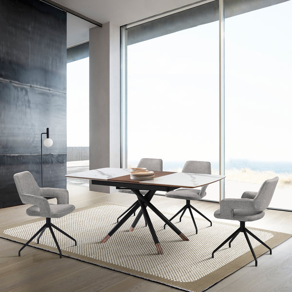 armen living Alora and Penny 5 Piece Extendable Dining Set