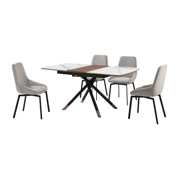 Armen Living Alora And Susie Extendable 5 Piece Dining Set