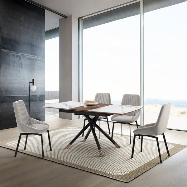 armen living Alora and Susie Extendable 5 Piece Dining Set