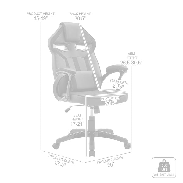 Armen Living Aspect Gaming Chair