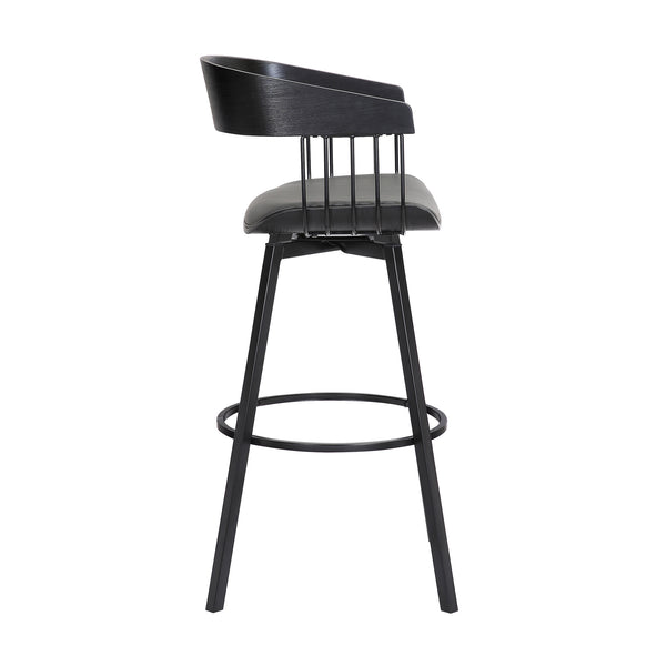 Armen Living Athena Upholstered Swivel Barstool