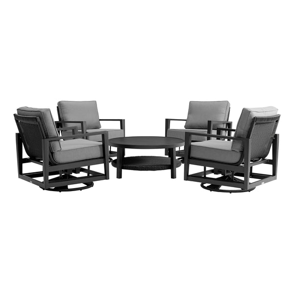 Armen Living Cayman Outdoor 5PC Conversation Set