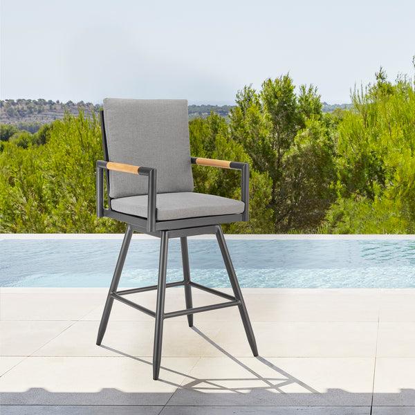 armen living Crown Swivel Outdoor Bar Stool
