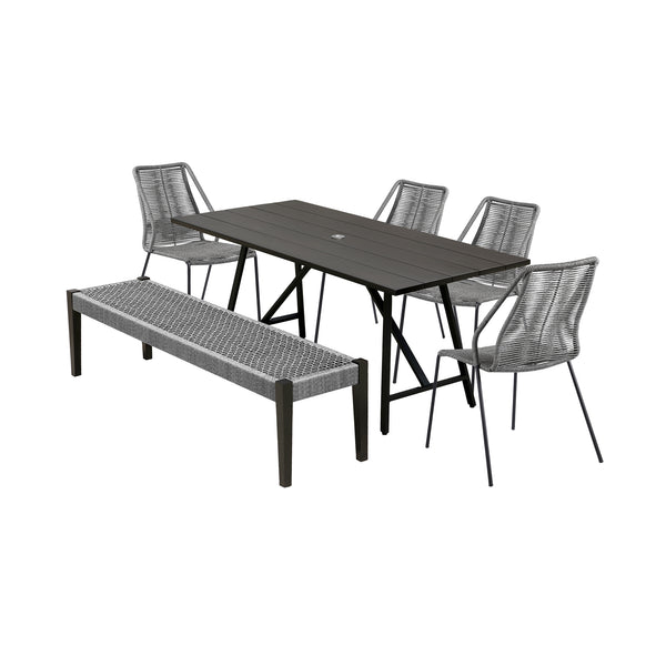 Armen Living Frinton Clip & Rhett Outdoor Dining Set