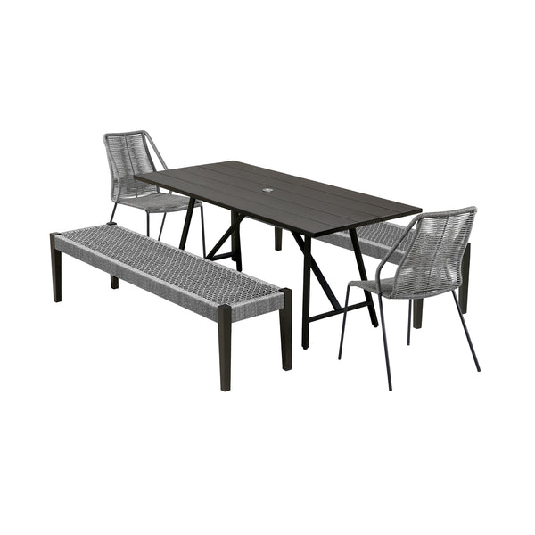Armen Living Frinton Clip & Rhett Outdoor Dining Set