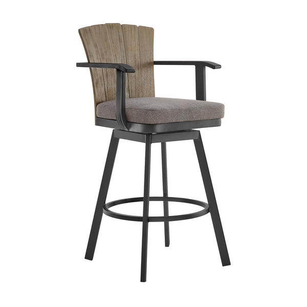 Armen Living Hazel Swivel Outdoor Bar Stool