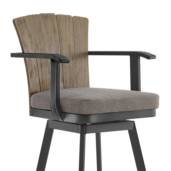 Armen Living Hazel Swivel Outdoor Bar Stool