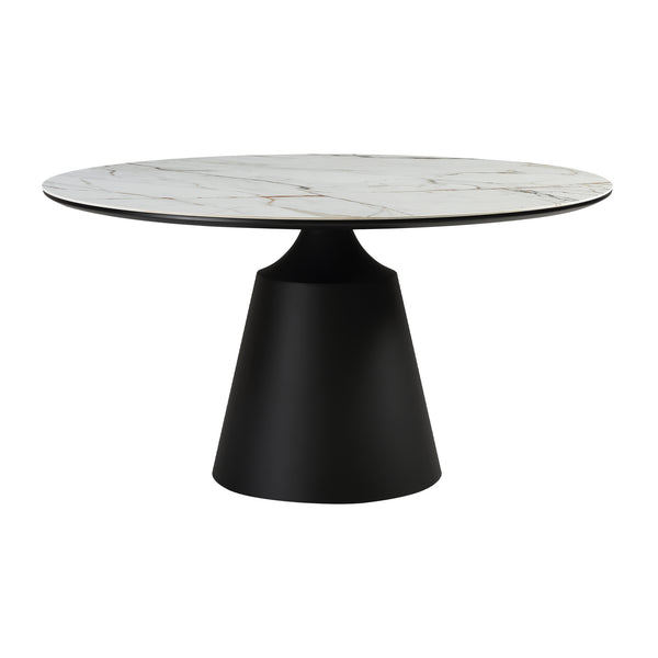 Armen Living Knox Round Stone Dining Table