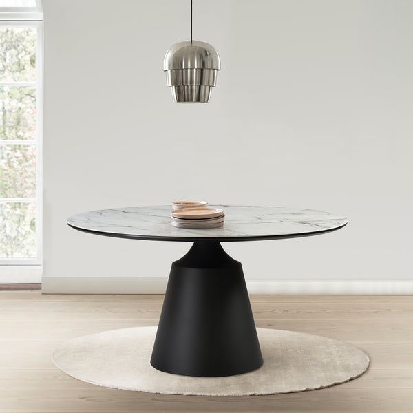 armen living Knox Round Stone Dining Table