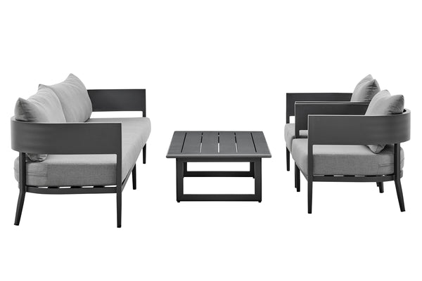 Armen Living Menorca Outdoor 4PC Conversation Set
