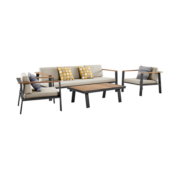 Armen Living Nofi Outdoor Conversation Set