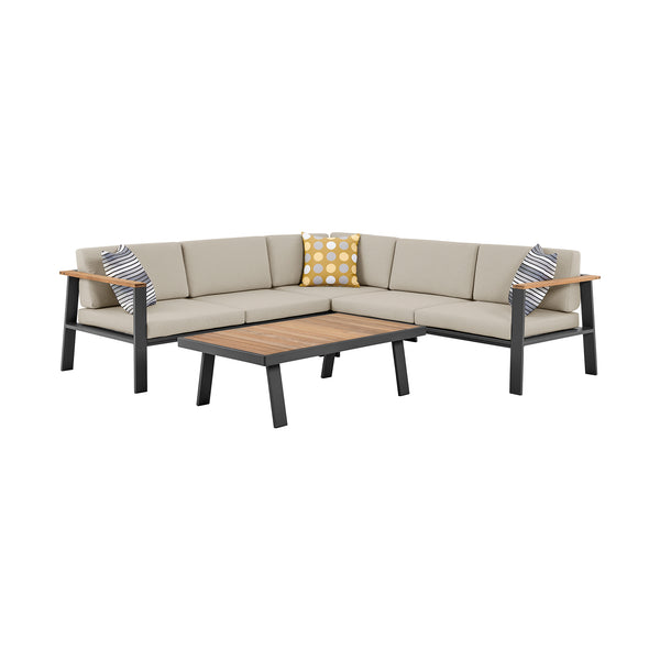Armen Living Nofi Outdoor Sectional Set