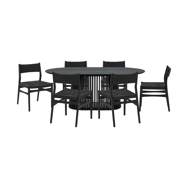 Armen Living Pasadena / Erie 7 Piece Oval Dining Set