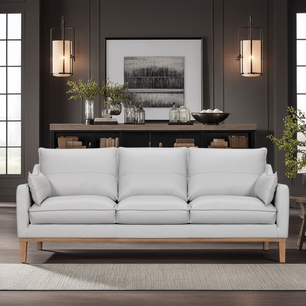armen living Pompeii 87 in. Leather Sofa