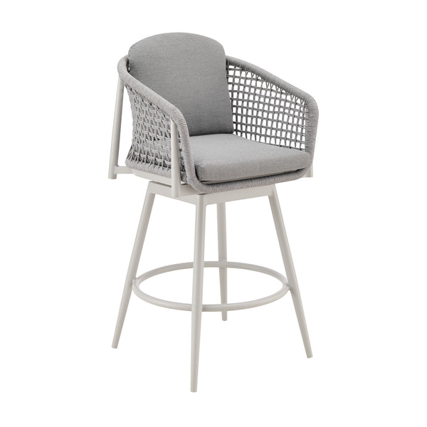 Armen Living Rhodes Swivel Outdoor Bar Stool