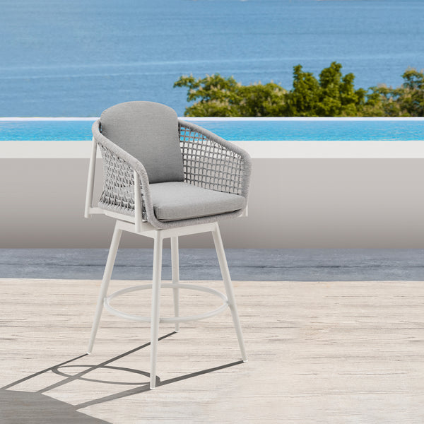armen living Rhodes Swivel Outdoor Bar Stool