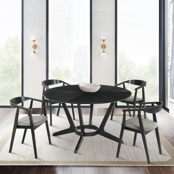 armen living Santana 5 Piece Round Wood Dining Set