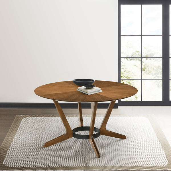 armen living Santana Round Wood Dining Table