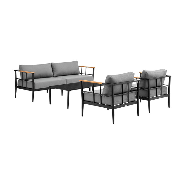 Armen Living Veyda Outdoor 4PC Conversation Set