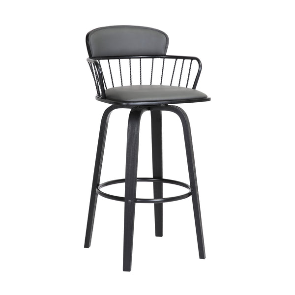 Armen Living Willow Upholstered Swivel Barstool