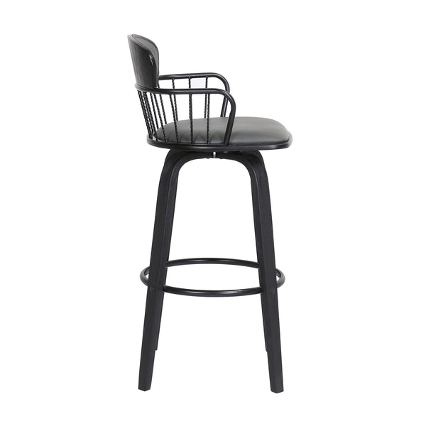 Armen Living Willow Upholstered Swivel Barstool