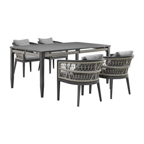 Armen Living Zella 5-Piece Outdoor Dining Set