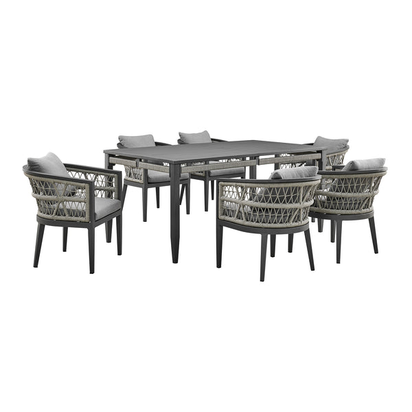 Armen Living Zella 7-Piece Outdoor Dining Set
