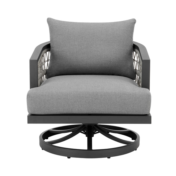 Armen Living Zella Swivel Outdoor Armchair