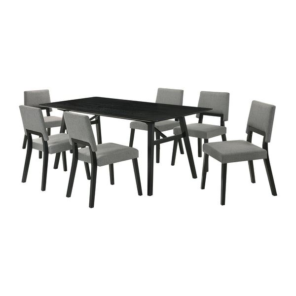Armen Living Channell 7 Piece Wood Dining Table Set