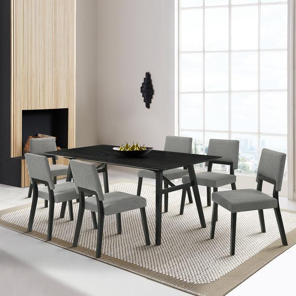 armen living Channell 7 Piece Wood Dining Table Set
