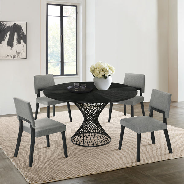 armen living Cirque Channell 5 Piece Wood Dining Table Set