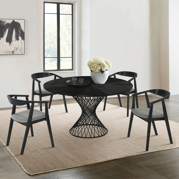 armen living Cirque Santana 5 Piece Wood Dining Table Set