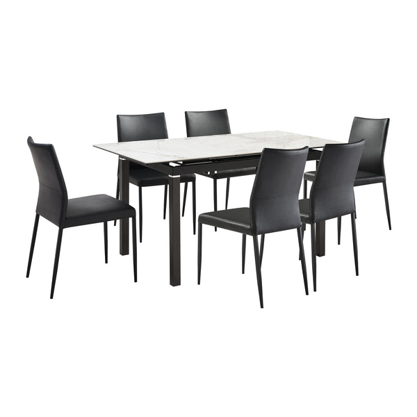 Armen Living Giana And Kash 7 Piece Extendable Dining Set